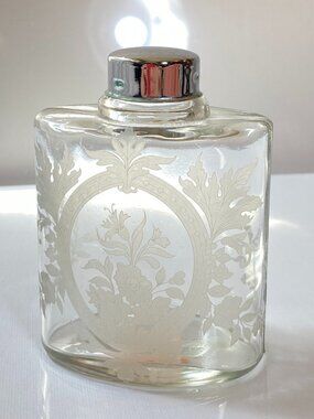 VTG Jay Willfred for Andrea Sadek Portugal Frosted Glass Vanity Bottle Flask, 4"